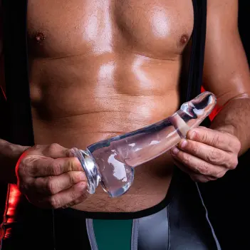 Jelly Dildo Ranger ALIVE Clear 21 cm: extra gleitfähig | Dark-Ink