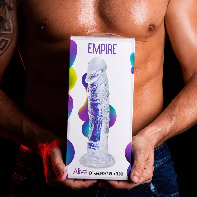 Jelly Dildo Empire ALIVE Clear: see-through material | Dark-Ink