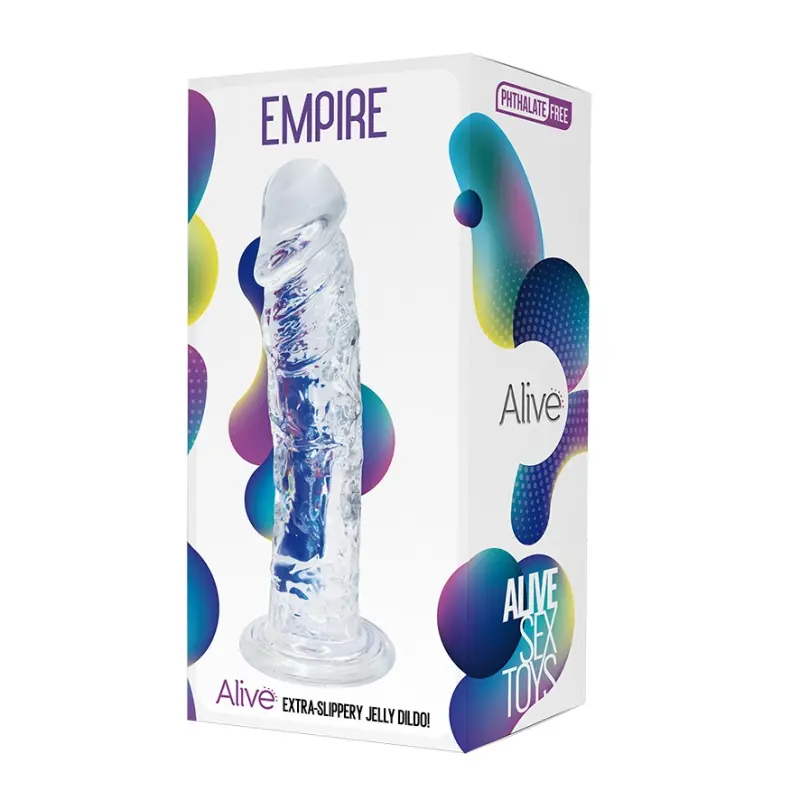 Jelly Dildo Empire ALIVE Clear: see-through material | Dark-Ink