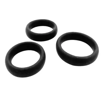 Anillos para pene Al Sensual Pleasure Rings, kit 3 silicona | Dark-Ink