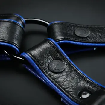 Harnais de jambe cuir Mr S Leather, boucle et snaps | Dark-Ink