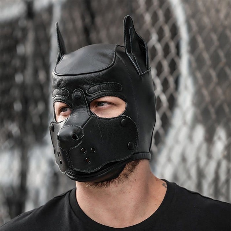 K9 leather hood