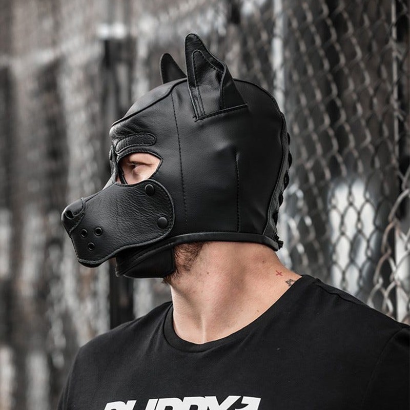 K9 leather hood
