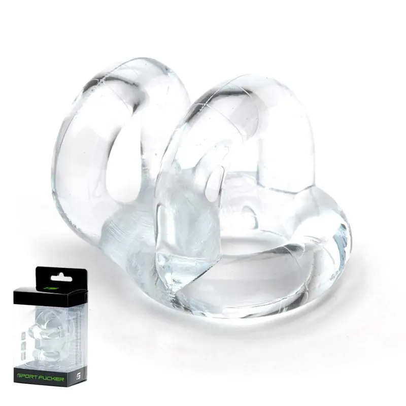 Sportfucker Fucker Ring: Cockring aus TPE, Ice Blue | Dark-Ink