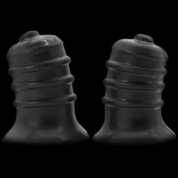 Oxballs Ribnips Nipple Suckers, 4 springy ribs, SILSOFT | Dark-Ink
