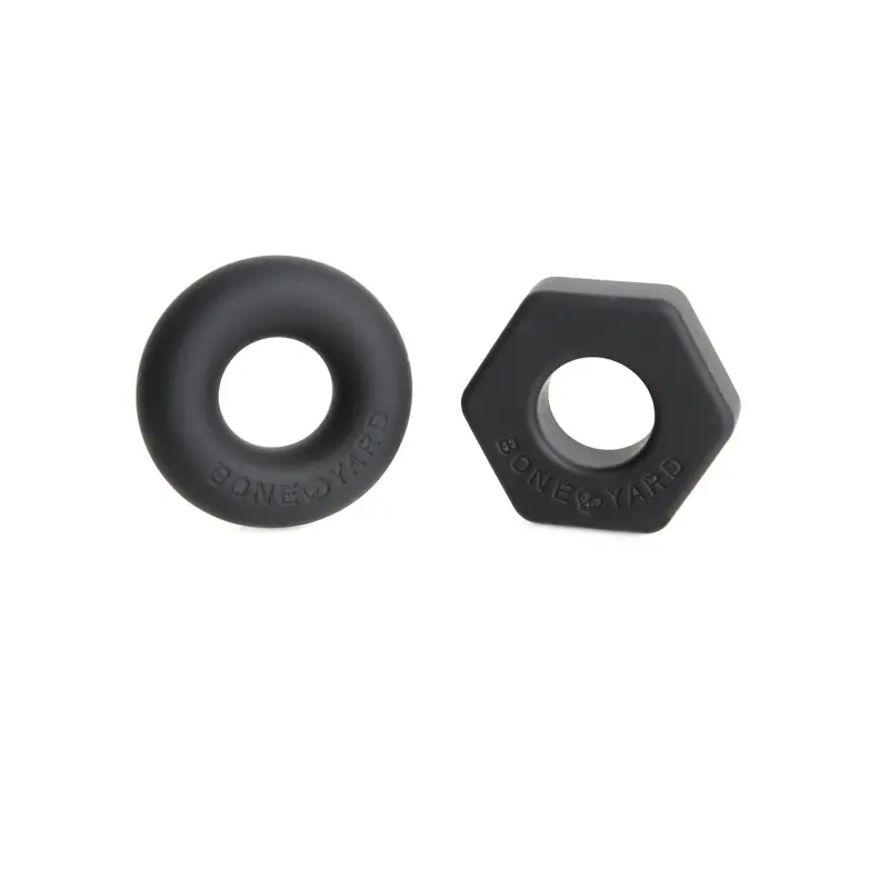 Cockring Boneyard Nutball : 2 anneaux, 2 diamètres silicone | Dark-Ink