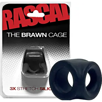 Cockring Boneyard Brawn Cage : silicone médical 3X stretch | Dark-Ink