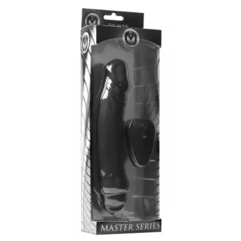 Ivan Remote Vibrating Dildo Master Series, 8" silicone | Dark-Ink
