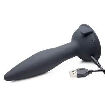 Turbo Ass-Spinner Remote Control Butt Plug, rotating beads | Dark-Ink
