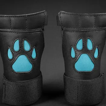 Guantes puppy play Mr. S Leather Open Paw, dedos libres | Dark-Ink