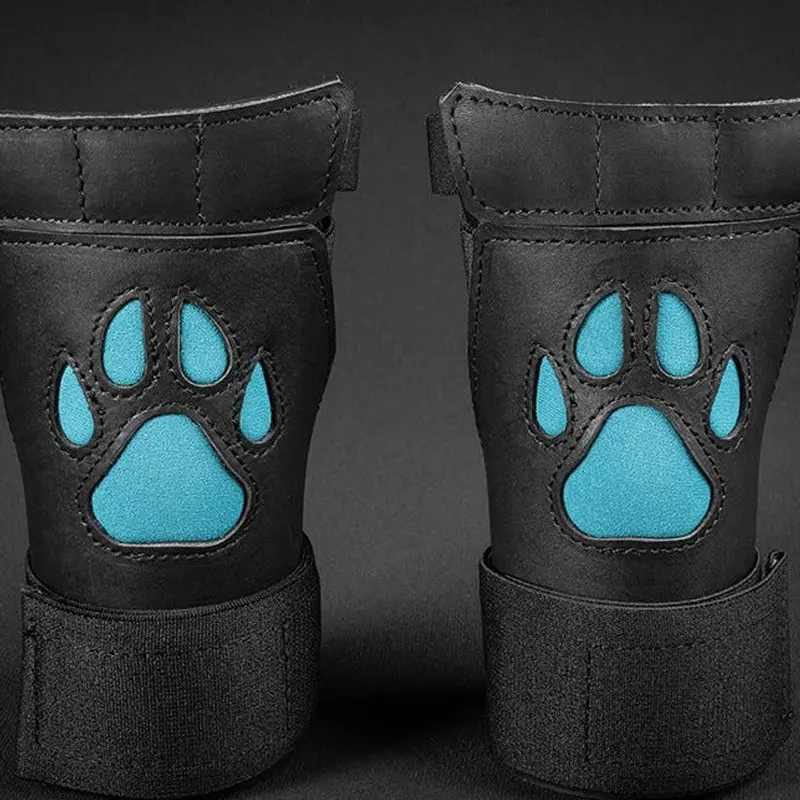 Guantes puppy play Mr. S Leather Open Paw, dedos libres | Dark-Ink
