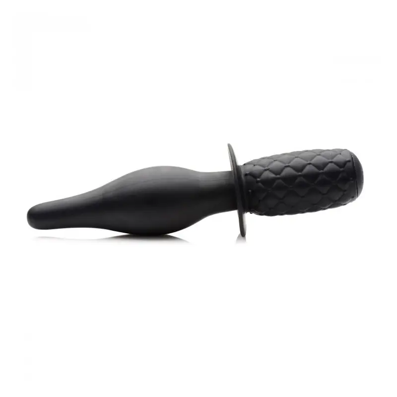 The Drop 10X Vibrating Butt Plug XR Brands, thrusting grip | Dark-Ink