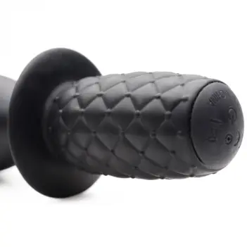 The Drop 10X Vibrating Butt Plug XR Brands, thrusting grip | Dark-Ink