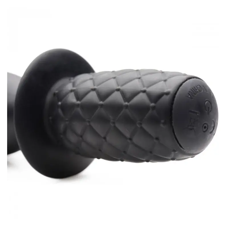 The Drop 10X Vibrating Butt Plug XR Brands, thrusting grip | Dark-Ink
