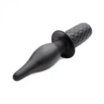 The Drop 10X Vibrating Butt Plug XR Brands, thrusting grip | Dark-Ink