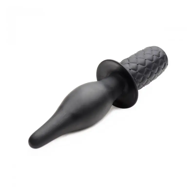 The Drop 10X Vibrating Butt Plug XR Brands, thrusting grip | Dark-Ink