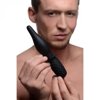 The Drop 10X Vibrating Butt Plug XR Brands, thrusting grip | Dark-Ink