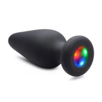 Plug anal LED Booty Sparks, base amovible, silicone | Dark-Ink