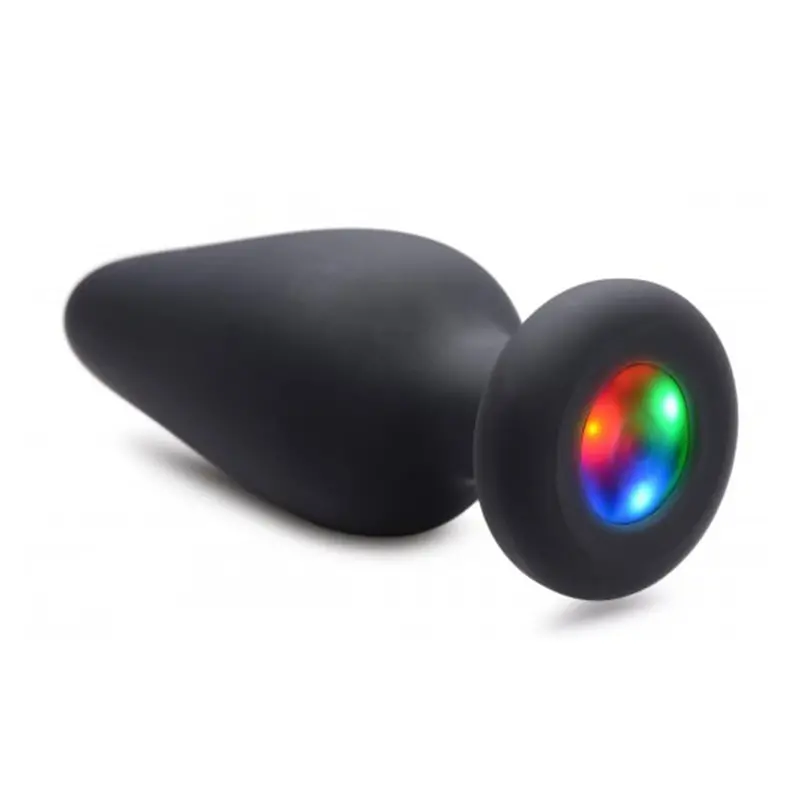 Plug anal LED Booty Sparks, base amovible, silicone | Dark-Ink