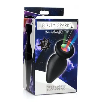 Plug anal LED Booty Sparks, base amovible, silicone | Dark-Ink