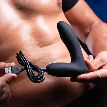 Alpha-Pro 12X P-Tap Prostate Massager, tapping silicone | Dark-Ink