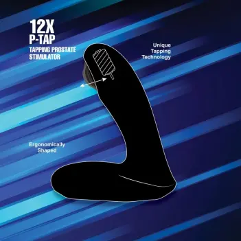 Alpha-Pro 12X P-Tap Prostate Massager, tapping silicone | Dark-Ink