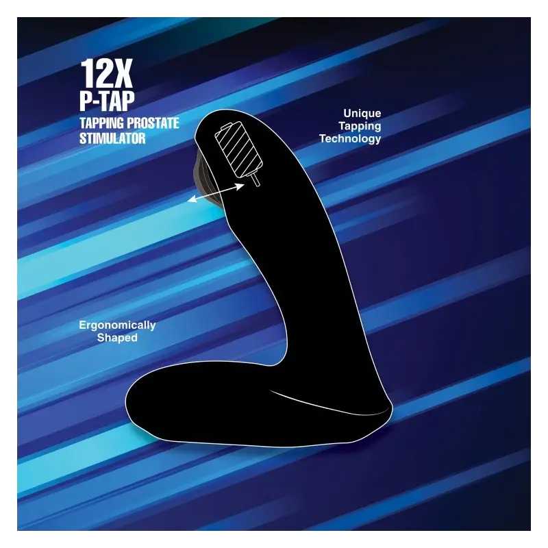 Alpha-Pro 12X P-Tap Prostate Massager, tapping silicone | Dark-Ink
