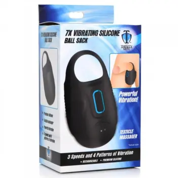 Trinity Men 7X Vibrating Ball Sack Cockring, silicone | Dark-Ink