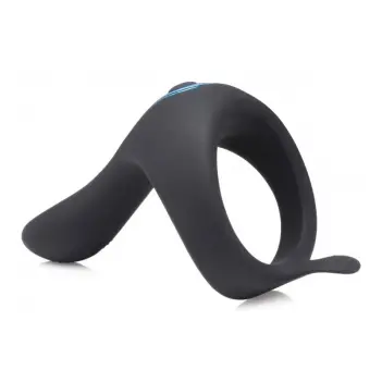 Anillo pene Power Taint Ring 7x, bullet extraíble, silicona | Dark-Ink