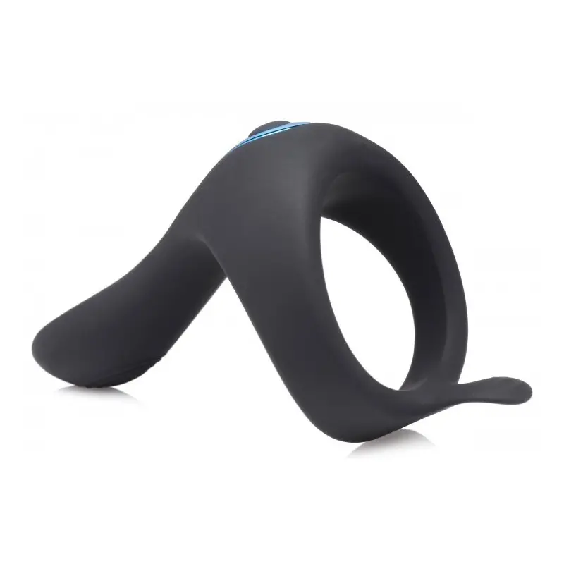 Anillo pene Power Taint Ring 7x, bullet extraíble, silicona | Dark-Ink