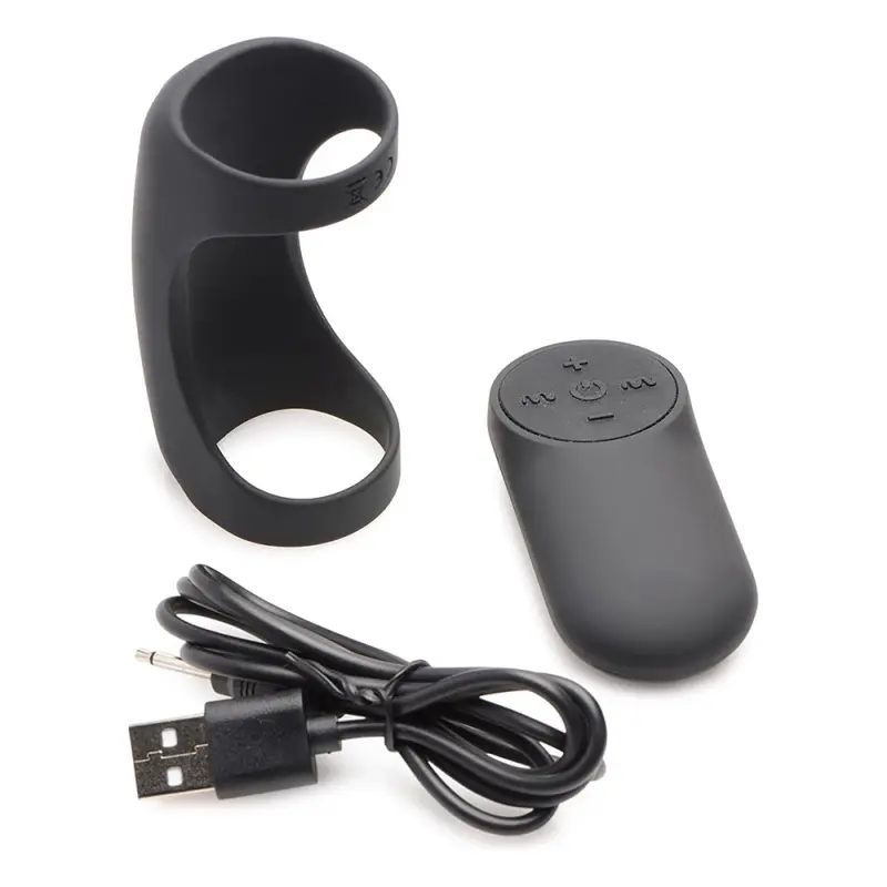 XR Brands G Shaft 8x Silicone Cock Ring, shaft wear | Dark-Ink