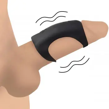 XR Brands G Shaft 8x Silicone Cock Ring, shaft wear | Dark-Ink