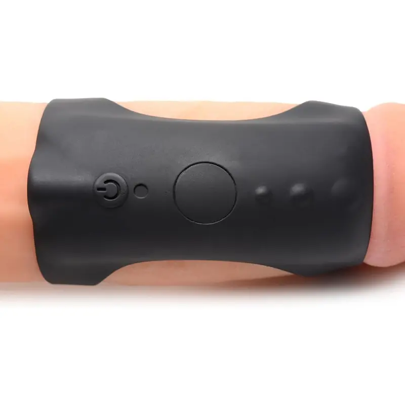 XR Brands G Shaft 8x Silicone Cock Ring, shaft wear | Dark-Ink