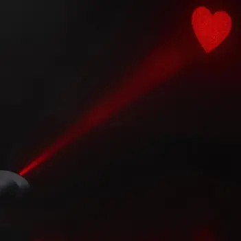 Plug anal vibrant Booty Sparks Laser Heart L, silicone | Dark-Ink