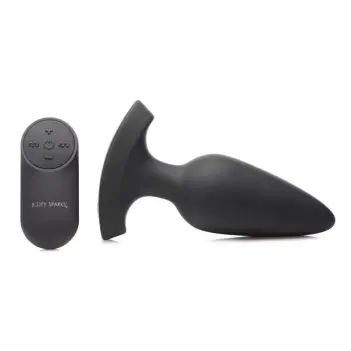 Booty Sparks Laser Heart Butt Plug Large, silicone | Dark-Ink