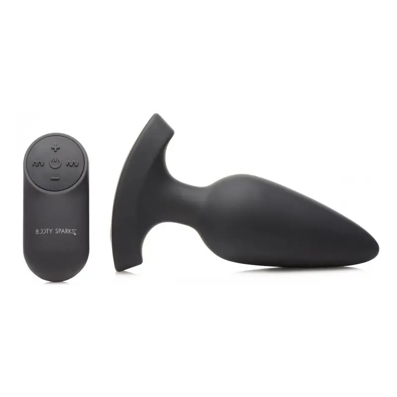 Plug anal vibrant Booty Sparks Laser Heart L, silicone | Dark-Ink