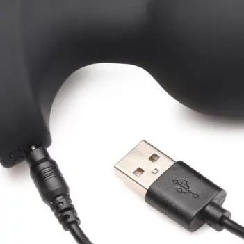 Plug anal vibrant Booty Sparks Laser Heart L, silicone | Dark-Ink
