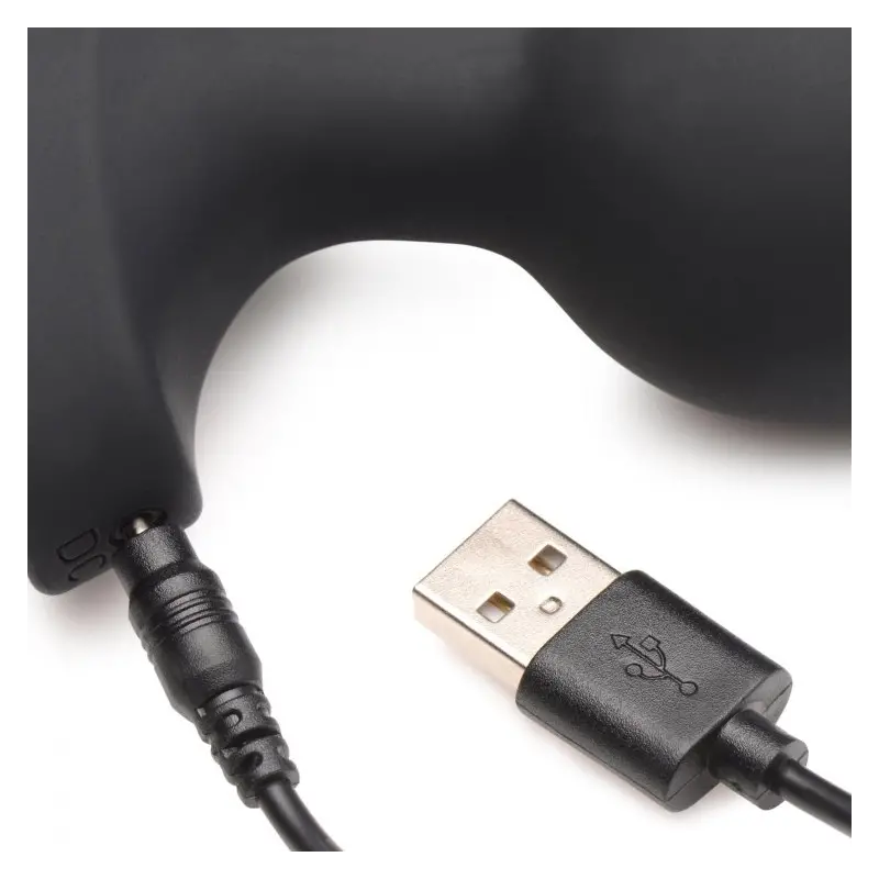 Plug anal vibrant Booty Sparks Laser Heart L, silicone | Dark-Ink