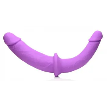 Arnés dildo doble Double Charmer XR Brands, silicona | Dark-Ink