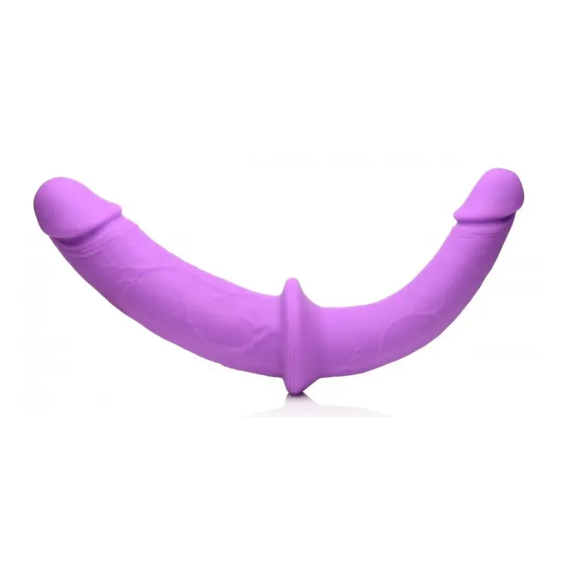 Arnés dildo doble Double Charmer XR Brands, silicona | Dark-Ink