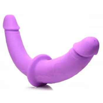 Arnés dildo doble Double Charmer XR Brands, silicona | Dark-Ink