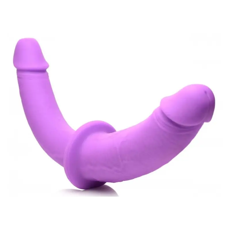 Arnés dildo doble Double Charmer XR Brands, silicona | Dark-Ink