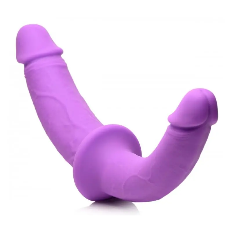 Arnés dildo doble Double Charmer XR Brands, silicona | Dark-Ink