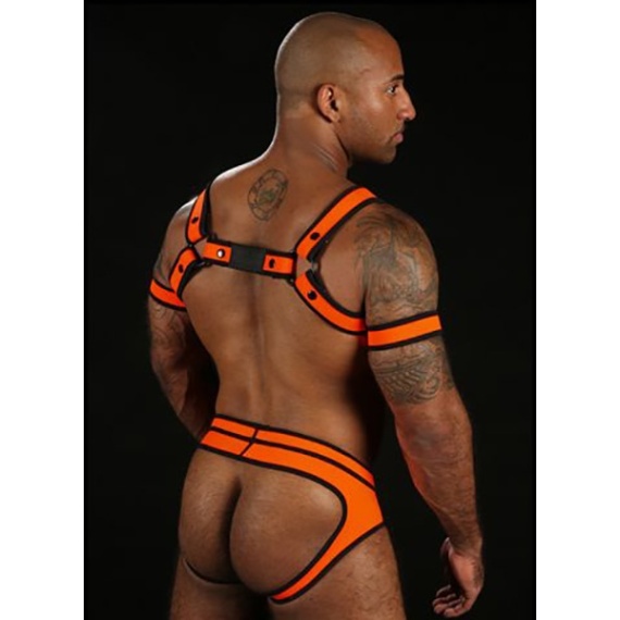 Neoprene Mr-S-Leather Neo Bold Full Access Brief Orange 9091