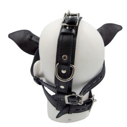 Leather pig head harness bk