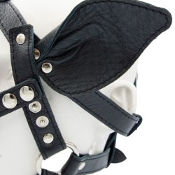 Leather pig head harness bk