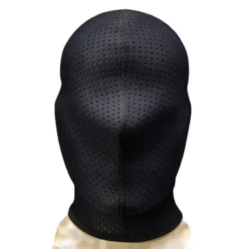 Cagoule néoprène Mr S Leather Anonymous Hood, zip dos | Dark-Ink
