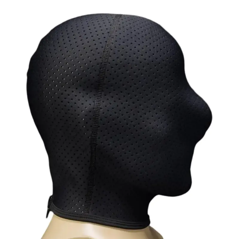 Cagoule néoprène Mr S Leather Anonymous Hood, zip dos | Dark-Ink