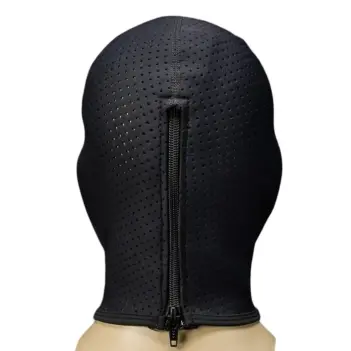Cagoule néoprène Mr S Leather Anonymous Hood, zip dos | Dark-Ink