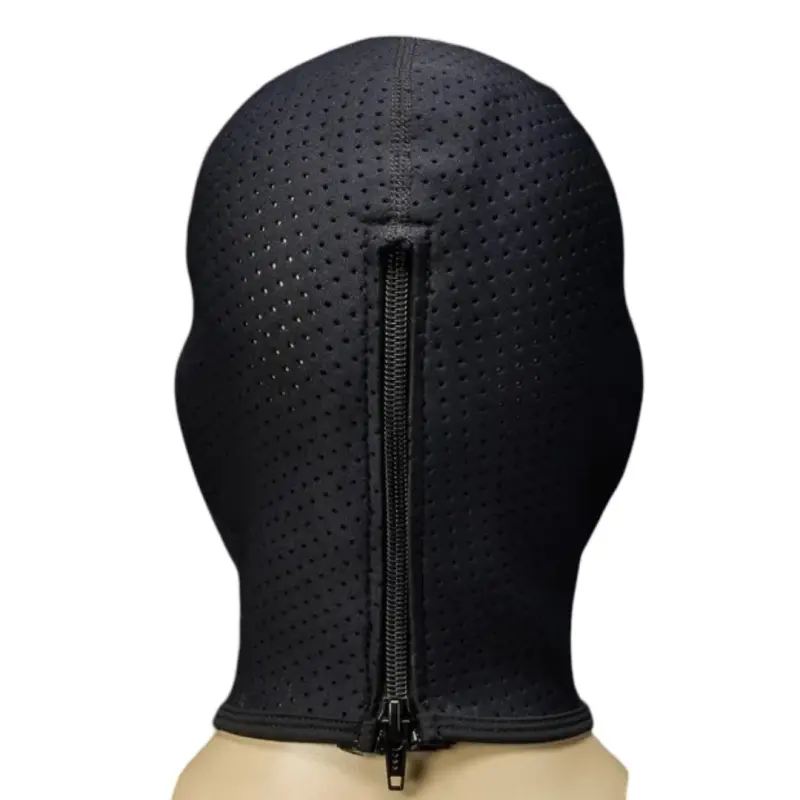 Cagoule néoprène Mr S Leather Anonymous Hood, zip dos | Dark-Ink